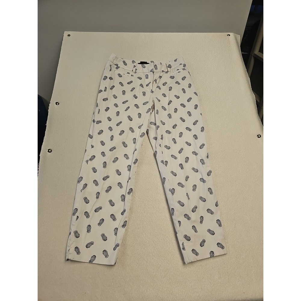 Talbots Pineapple Perfect Crop Capri Ankle Pants White Size 4